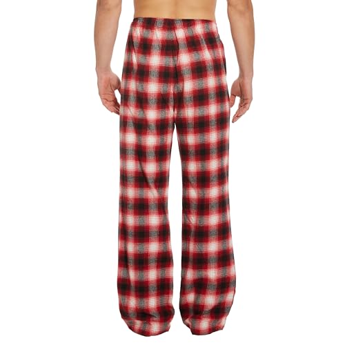 Tall MobPlace Mens 34/36 Inseam 100% Cotton Pajama Pants for Tall Men Red/Black