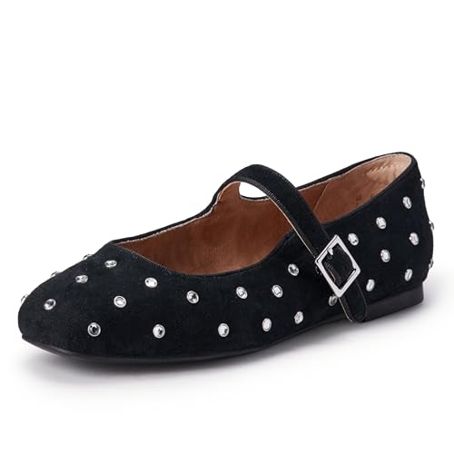 Black Faux Suede/Crystals