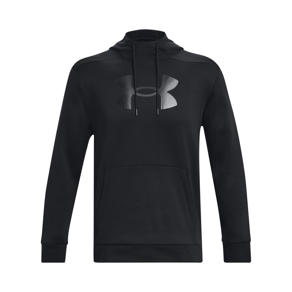 Under Armour mens Armour Fleece Big Logo Hoodie, (001) Black / / Black, X-Large Tall