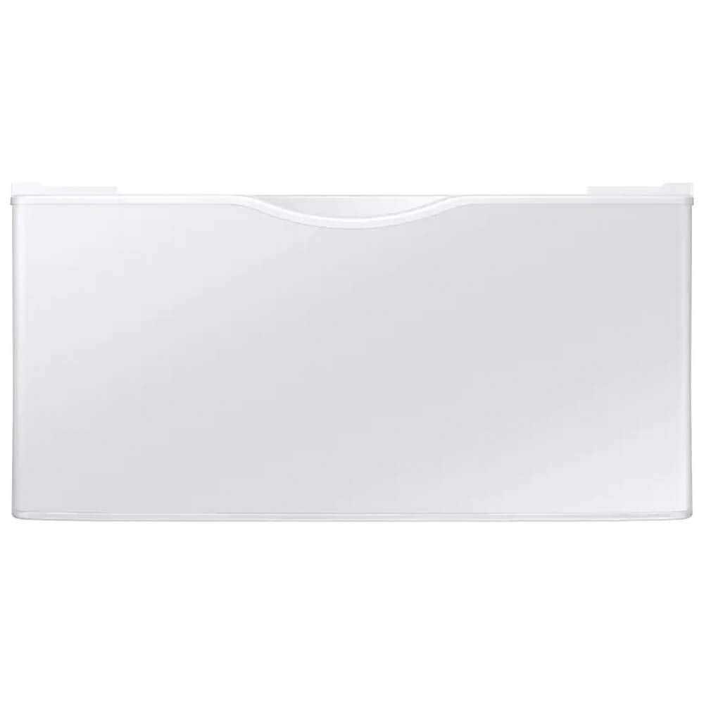 SAMSUNG 27-Inch Washer Dryer Pedestal Stand w/ Pull Out Laundry Storage Drawer, Stainless Steel, WE402NW/A3, White