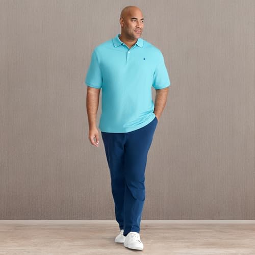 IZOD Men's Big Advantage Performance Short Sleeve Polo Shirt, Blue Vervain, Large Tall