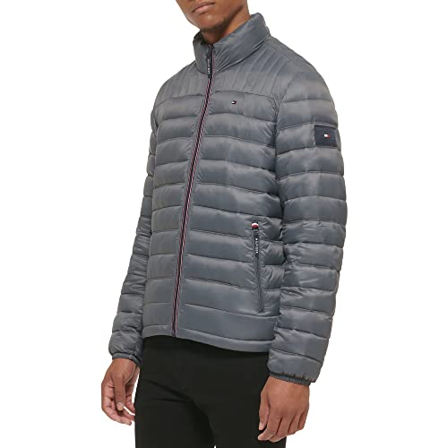 Tommy Hilfiger Men's Ultra Loft Lightweight Packable Puffer Jacket (Standard and Big & Tall), Charcoal, X-Large