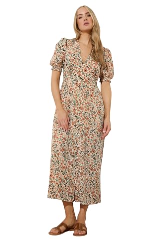 Long Tall Sally LTS Tall Ditsy Floral Tea Maxi Dress Orange 12