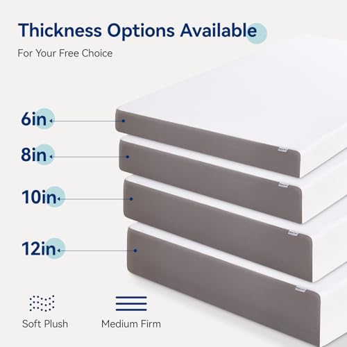 Amazon Basics California King Memory Foam Mattress, Soft Plush Feel (84" Long)