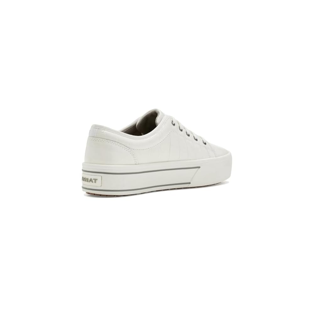 Patent White Croc Print