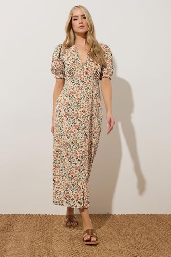 Long Tall Sally LTS Tall Ditsy Floral Tea Maxi Dress Orange 12