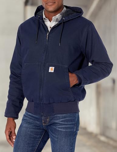 Carhartt Men's Loose Fit Washed Duck Insulated Active Jacket, Navy, XX-Large Tall