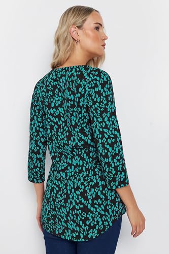 Long Tall Sally LTS Tall Abstract Cotton Henley Top Black 6