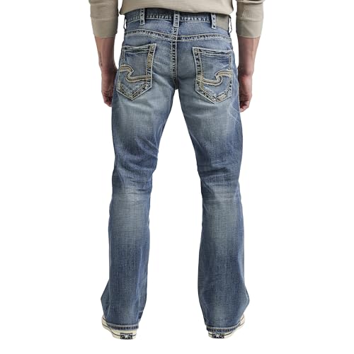 Silver Jeans Co. Men's Zac Relaxed Fit Straight Leg Jeans, Light Indigo, 30W x 36L