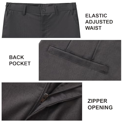 Tall Men's 36"/38" Inseam Classic Dress Work Pants Charcoal