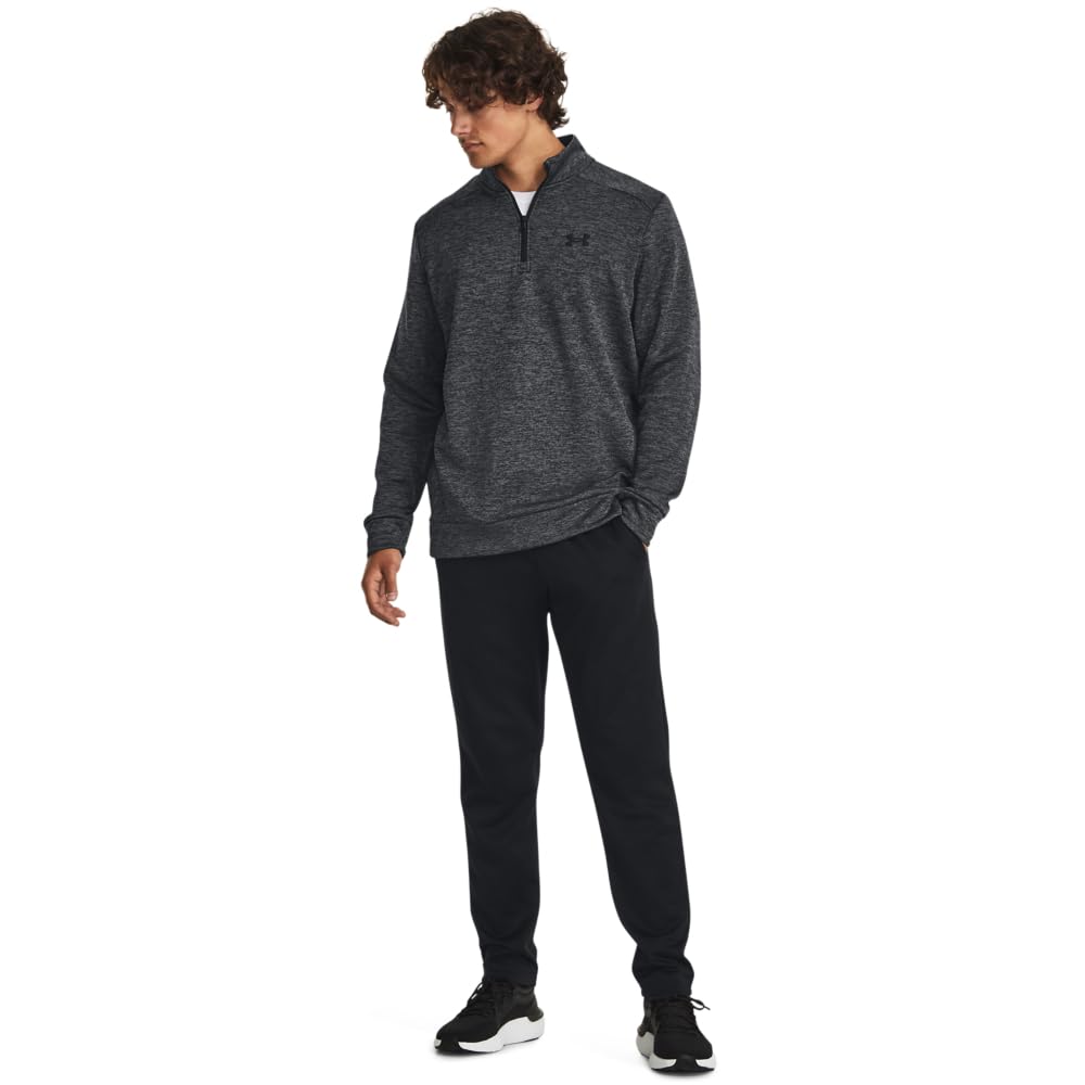 Under Armour mens Armour Fleece Twist Quarter Zip, (001) Black / / Black, XX-Large Tall