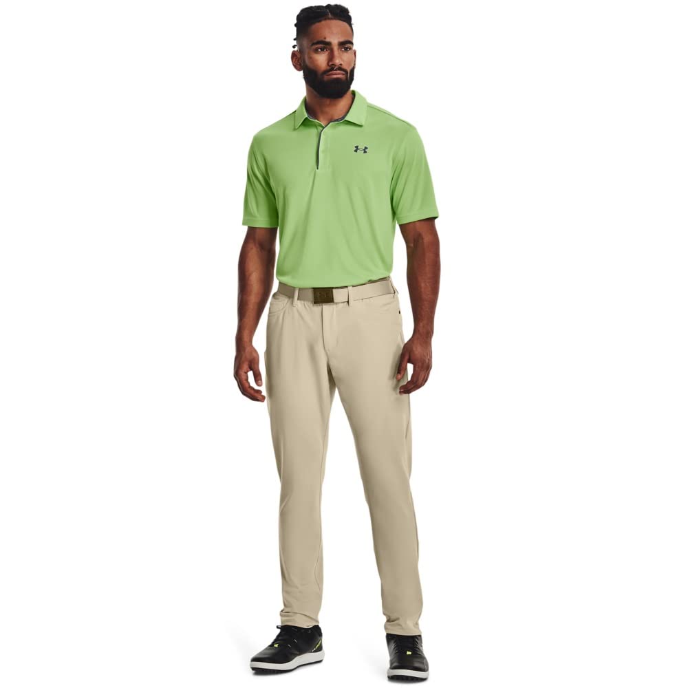 Under Armour Men's Tech Golf Polo, (334) Key Lime/Pitch Gray/Pitch Gray, Small Tall