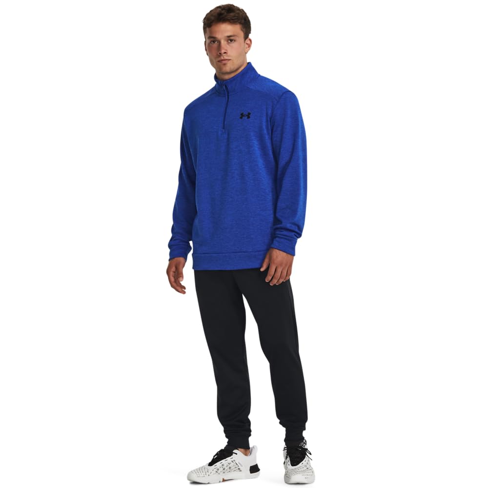 Under Armour mens Armour Fleece Twist Quarter Zip, (400) Team Royal / / Black, XX-Large Tall