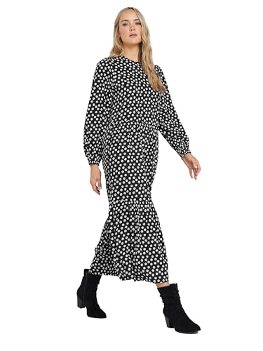 Long Tall Sally LTS Tall Spotted Smock Dress Black 12