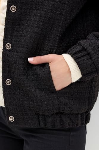 Long Tall Sally Lts Tall Boucle Bomber Jacket Black 14