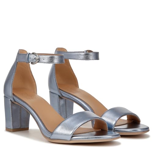 Light Blue Metallic Leather