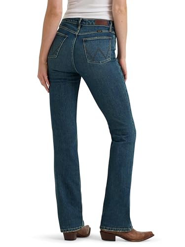 Wrangler Women's High Rise Bold Boot Jean, Stormy Indigo, 4-34