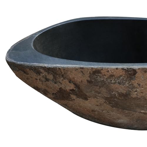 CHETTO C 84" Bathtub Freestanding Tub Oval Marble Soaking Bathtub With Pop-Up Drain Sepia-Toned