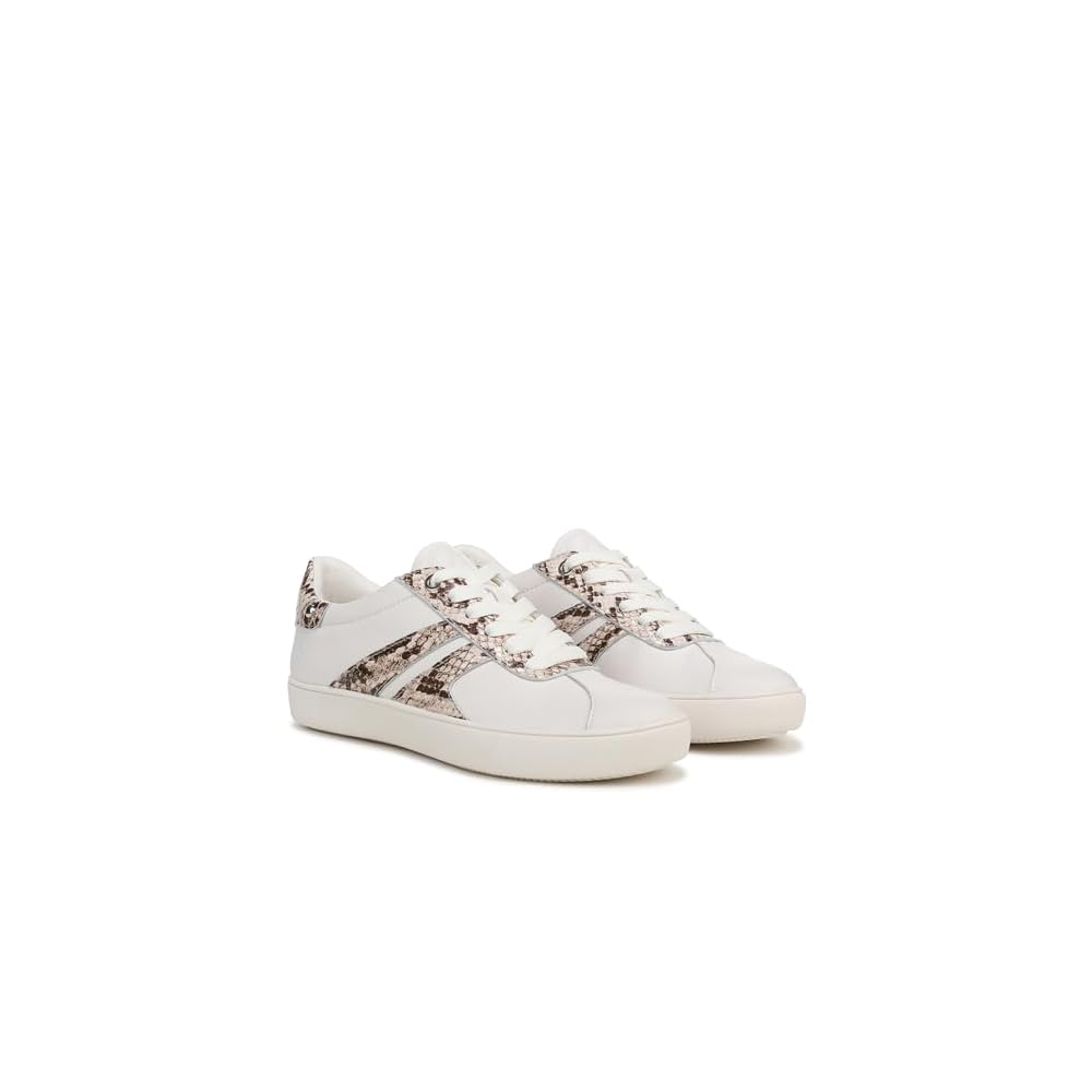 Warm White Leather/Beige Snake Print