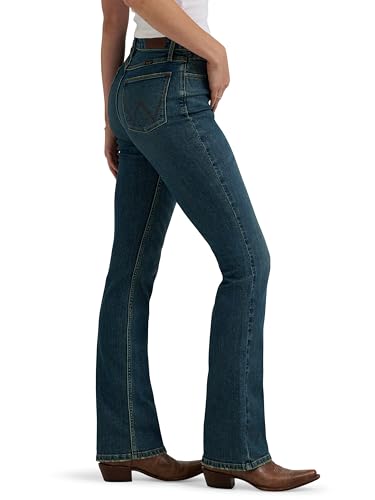 Wrangler Women's High Rise Bold Boot Jean, Stormy Indigo, 4-34