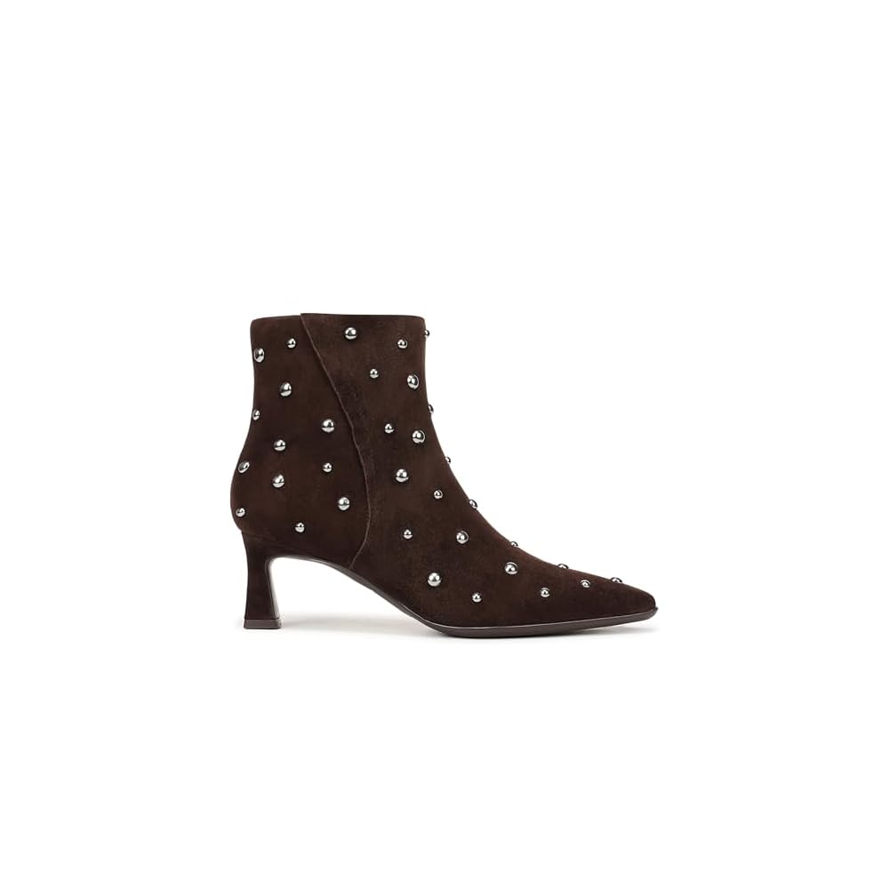 Chocolate Brown Studded Suede