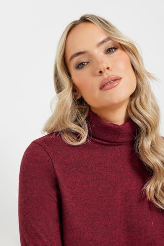 Long Tall Sally LTS Tall Women's Soft Touch Roll Neck Top Burgundy 16