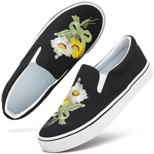 Black Embroidery Flower