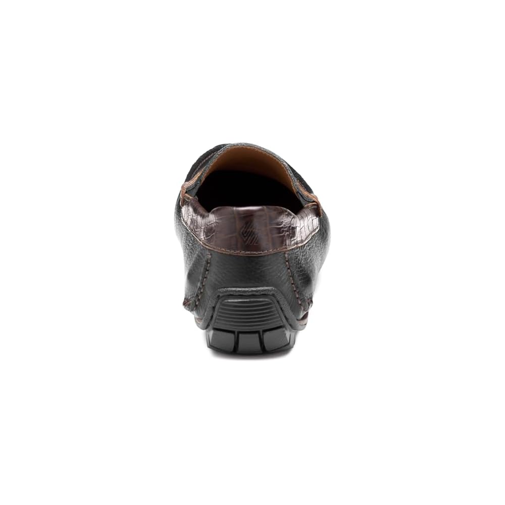 Black Full Grain/Dark Brown Croc Embossed Full...