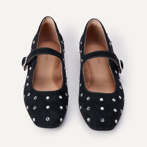 Black Faux Suede/Crystals
