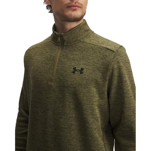 Under Armour Men's Armour Fleece Twist Quarter Zip, (320) Canteen Green / / Black, Medium Tall