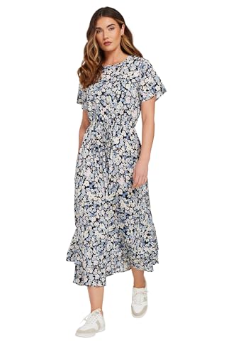 Long Tall Sally LTS Tall Woven Floral Tie Waist Midaxi Dress Blue 16