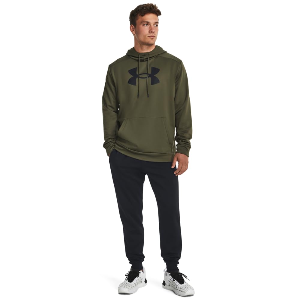 Under Armour mens Armour Fleece Big Logo Hoodie, (390) Marine OD Green / / Black, Large Tall