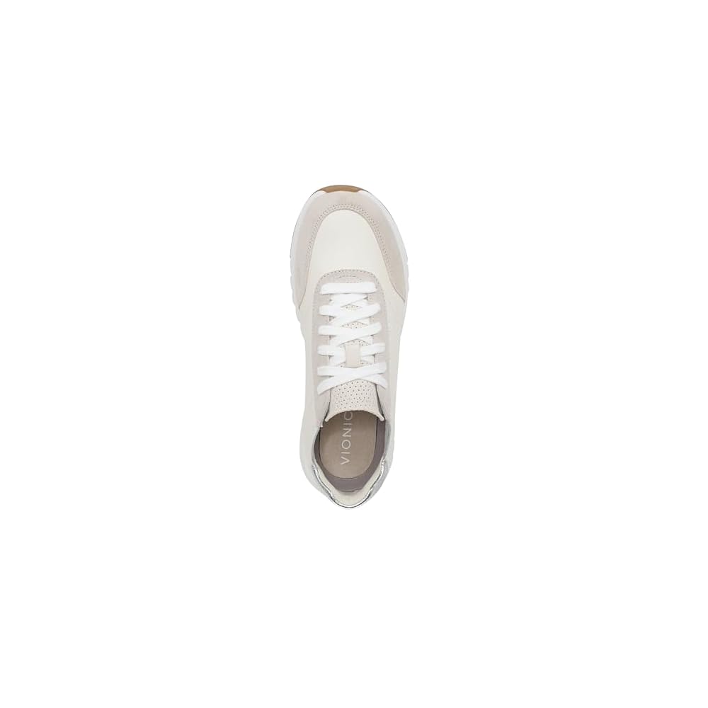 Ivory/Silver Leather and Suede