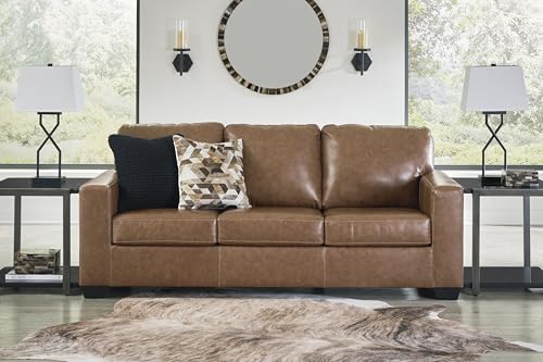 Signature Design by Ashley Bolsena Contemporary Leather Match Sofa, Dark Brown