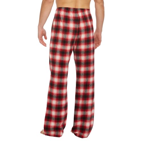 Tall MobPlace Mens 34/36 Inseam 100% Cotton Pajama Pants for Tall Men Red/Black