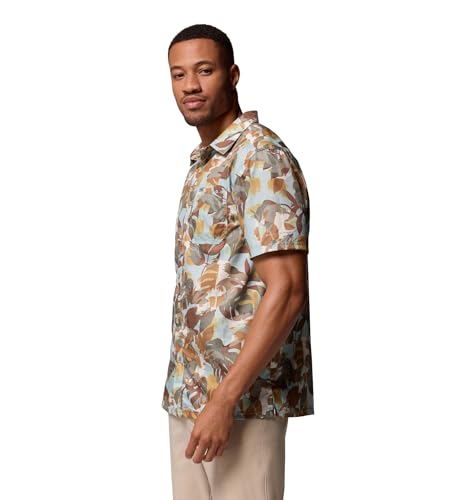 Crushed Blue Ikat Palms