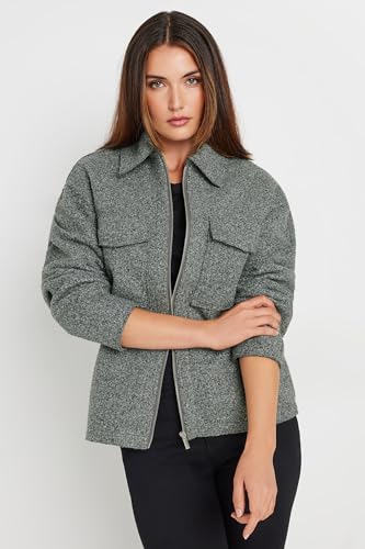 Long Tall Sally Lts Tall Women's Textured Shacket Grey 14