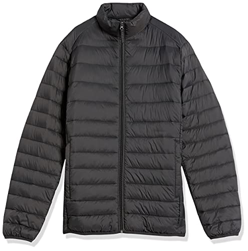 Amazon Essentials Men's Packable Lightweight Water-Resistant Puffer Jacket (Available in Big & Tall), Dark Grey, 3X-Large Big Tall