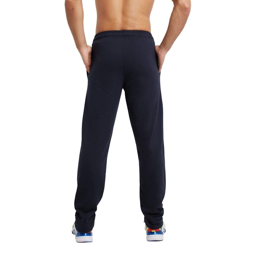 Champion Men's Open-Bottom Fleece Sweatpants, Standard Fit, Midweight, Available in Regular and Big, Navy-C Patch Logo, XX-Large Tall