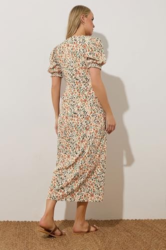 Long Tall Sally LTS Tall Ditsy Floral Tea Maxi Dress Orange 14