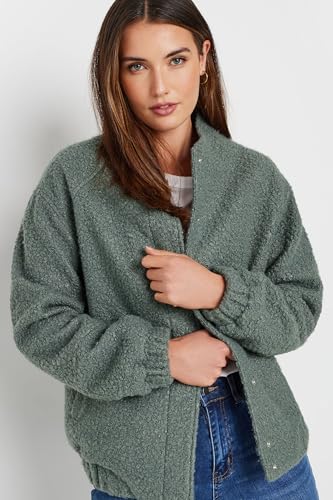 Long Tall Sally Lts Tall Boucle Bomber Jacket Grey 18-20