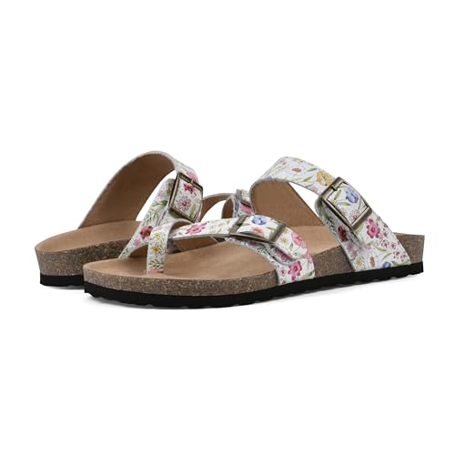 White/Multi Floral/Leather