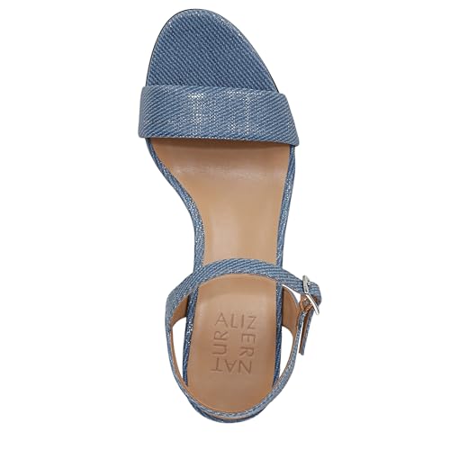 Denim Blue Metallic Twill