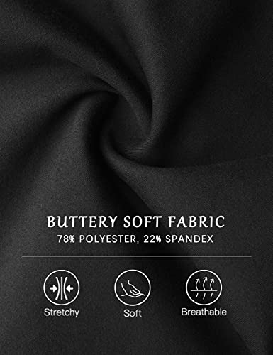 SEVEGO Women's Extra Long Yoga Leggings with Pockets Over The Heel Stacked Legging Barre Dance Athletic Pants, Black, S