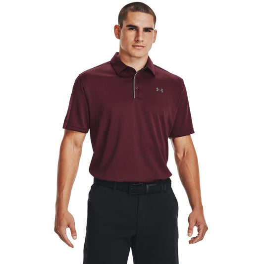 Under Armour Men's Tech Golf Polo, Maroon (609)/Graphite, Medium Tall