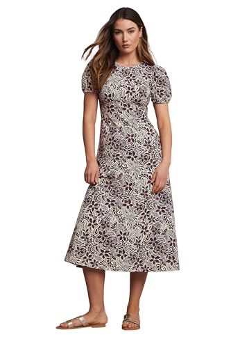 Long Tall Sally LTS Tall Floral Puff Sleeve Midi Dress Purple 12