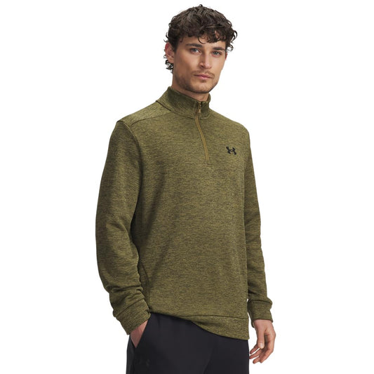 Under Armour Men's Armour Fleece Twist Quarter Zip, (320) Canteen Green / / Black, Medium Tall