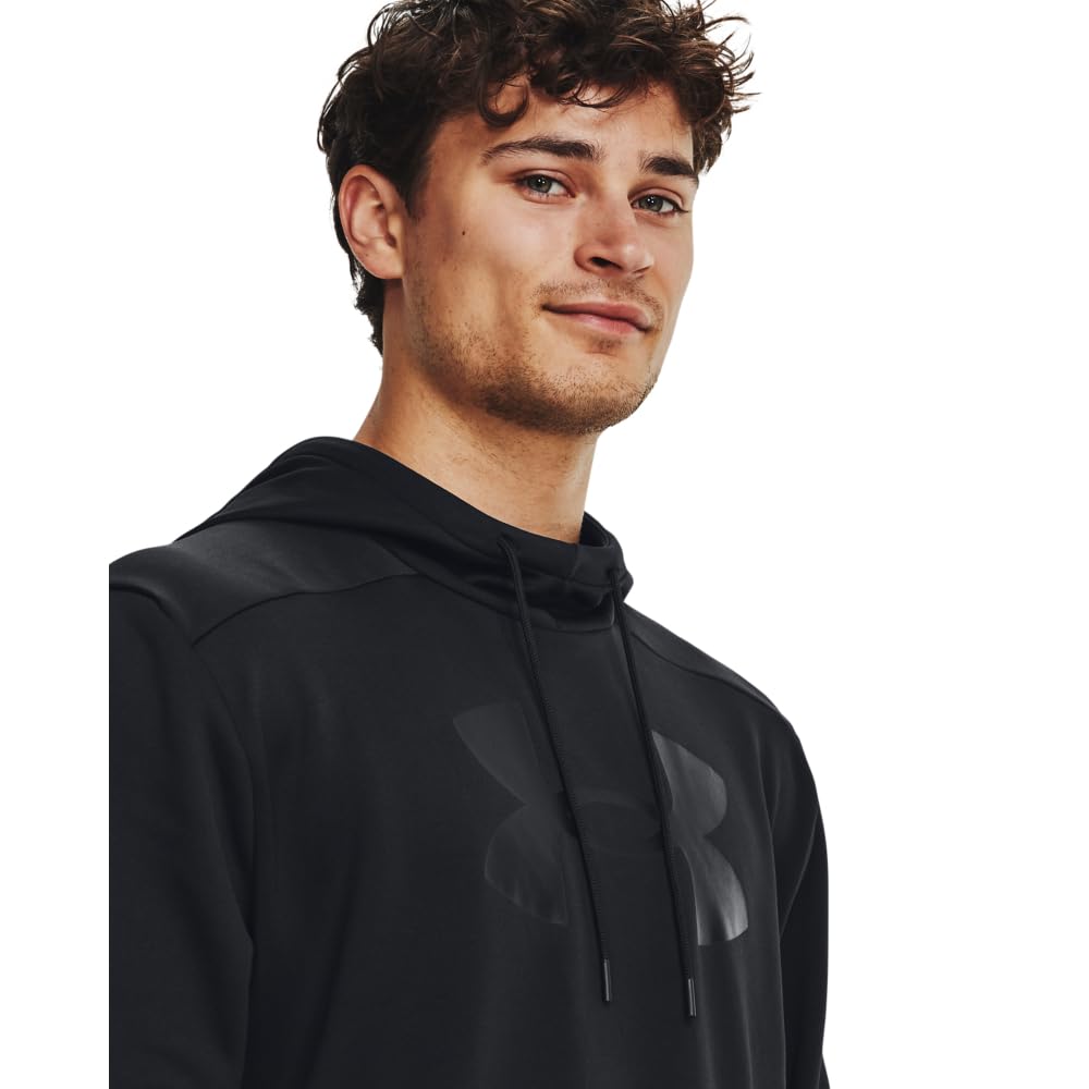 Under Armour mens Armour Fleece Big Logo Hoodie, (001) Black / / Black, X-Large Tall
