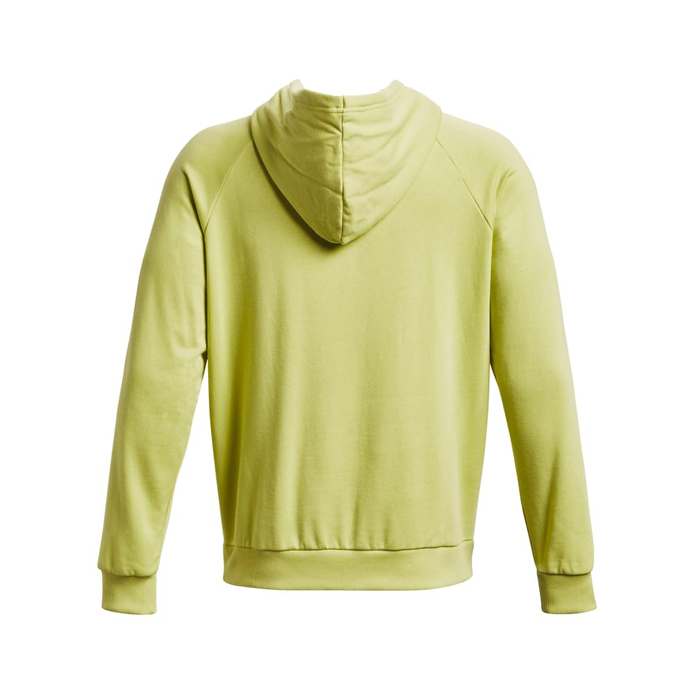 Under Armour Men's Rival Fleece Hoodie, (743) Lime Yellow / / White, X-Large Tall