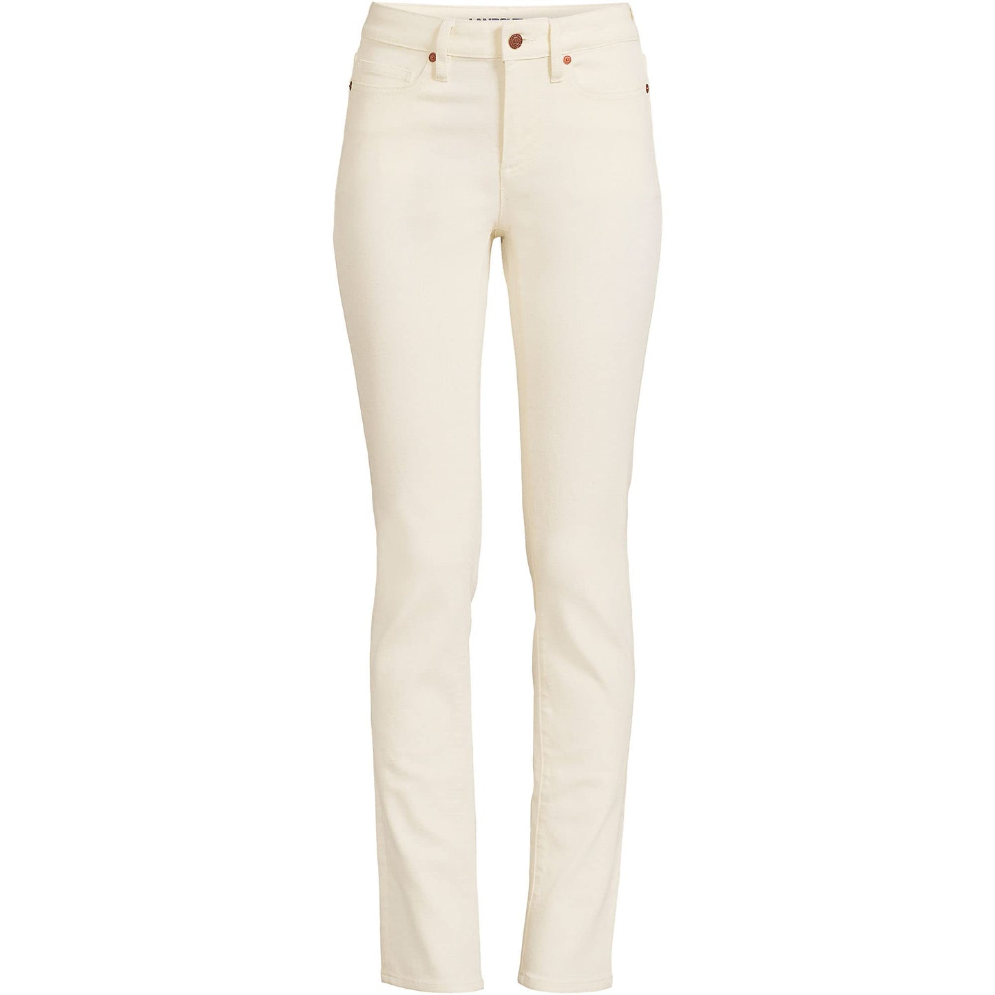 Lands' End Womens Recycled Denim MR Straight Leg Jean Natural Plus 18w32